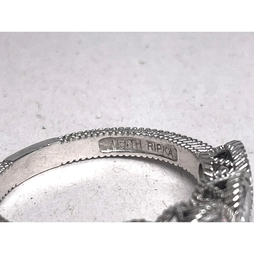 Judith Ripka 925 Sterling Silver CZ Eternity Band Ring Size 8.5